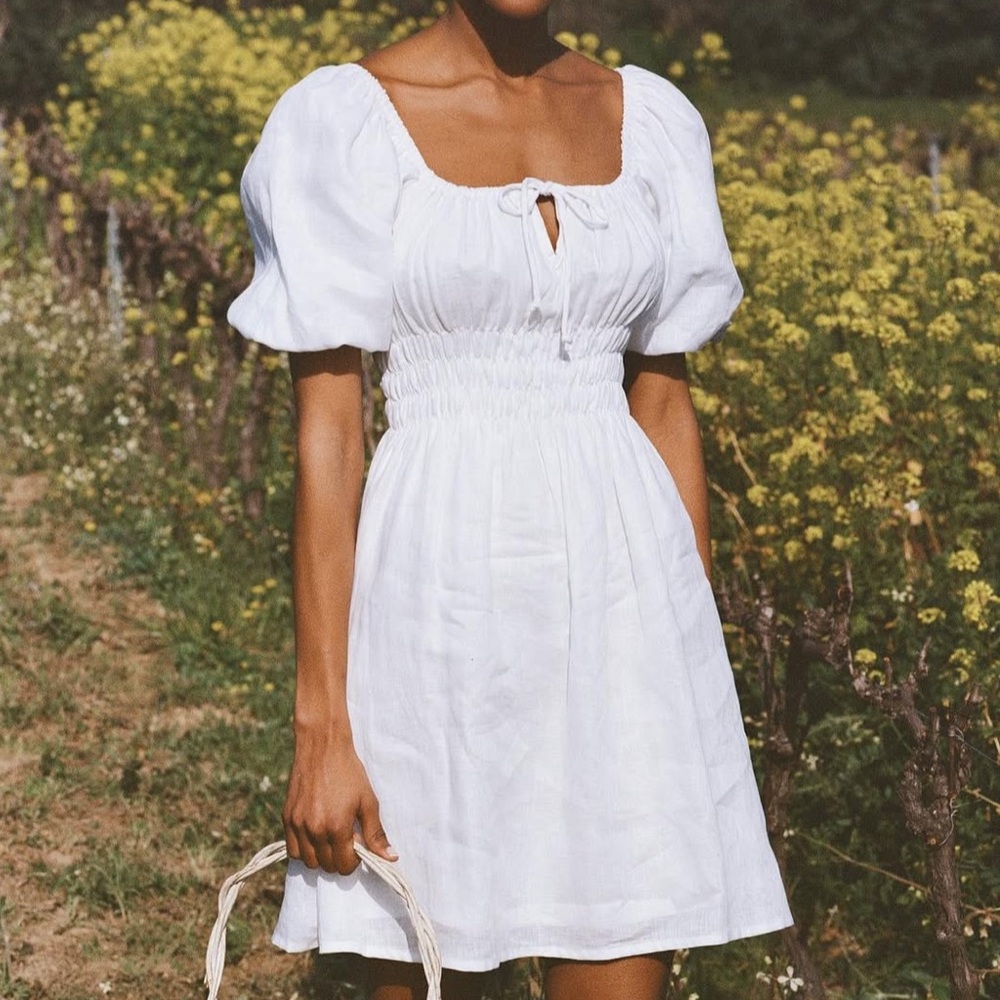 FAITHFULL THE BRAND Nikoleta Mini Dress in White